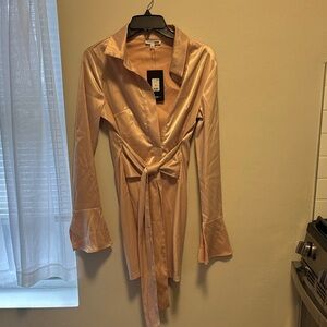 Fashion Nova Blush Satin Mini Dress